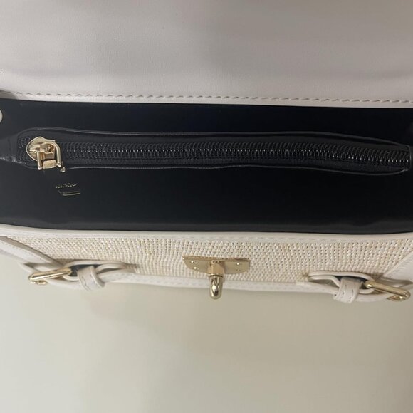 Neiman Marcus Beige Gold Hardware Straw Woven Crossbody Bag - Picture 5 of 5